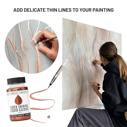 KAMENSKAYA Liquid Silver Leaf Paint - Alcohol Based Fast Drying Silver Liquid Leaf, 3.38 fl oz (100 ml) - color: Silver, size: 3.38 Fl Oz (Pack of 1)