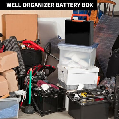 FULLCASE Battery Storage Organizer Holder Holds 72 AA AAA Batteries - color: Black