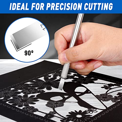DIYSELF 100 Pack Exacto Blades Refills #17, Carbon Steel Chisel Blades - style: #17