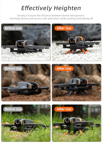 Avata 2 Landing Gear Foldable Quick Release Extension Leg for DJI Drone Accessories, Height Extension Leg (Grey) - color: Grey