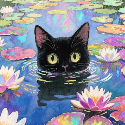 Dawnsphere Black Cat Paint by Numbers Kit for Adults Without Frame 16x16 in - color: OP-US01