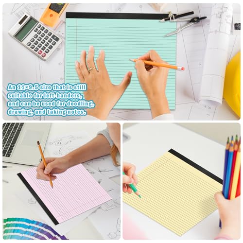 gisgfim 4 Pack 9.5"x 11" Legal Pads College Ruled Notepad - color: Pastel