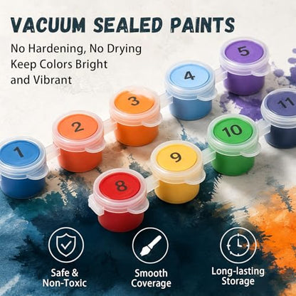 AUKELHJ 4 Pack Framed Paint by Numbers Kit for Adults, Fruit, 8x8 Inch - color: 05-Fruit