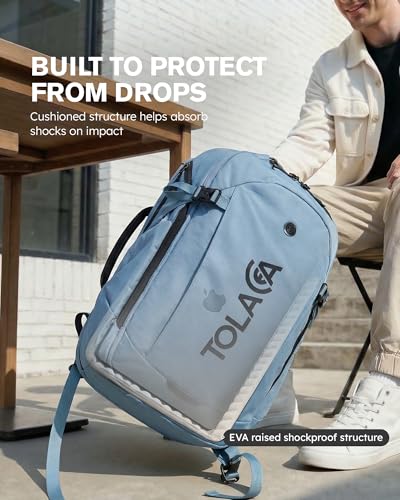 Tolaccea Travel Laptop Backpack 32L Carry on Daypack for Work Business - color: Sky Mist