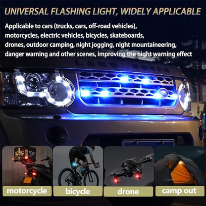 4PCS Wireless LED Strobe Lights with Remote Control 8-Color Warning Lights - color: 8 color - 4pcs