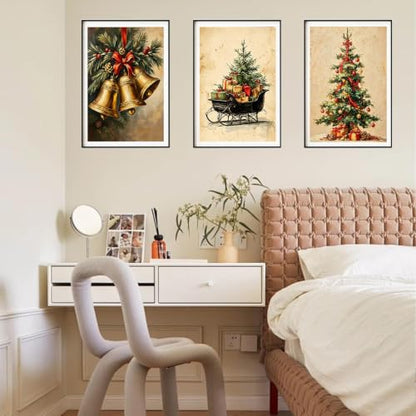 3 Pack Christmas Paint by Numbers Kit for Adults with Frame-Wooden Ease - color: 3 Pack Christmas