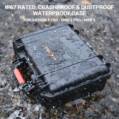 Hard Case for DJI Mini 3 Pro: with Custom Foam for DJI Mini 3/4 Pro Drone - color: Black for RC 2