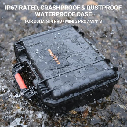 Hard Case for DJI Mini 3 Pro: with Custom Foam for DJI Mini 3/4 Pro Drone - color: Black for RC 2