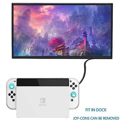 COMCOOL Dockable Case for Nintendo Switch OLED - [9 FT Military Grade Drop Protection] [with Tempered Glass Screen Protector] Crystal Protective Cover for Nintendo Switch OLED - Clear - color: Clear