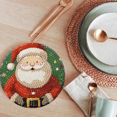 ijbnhd Christmas Diamond Art Coasters Kit, 8 PCS, 4X4inch - color: Christmas-5
