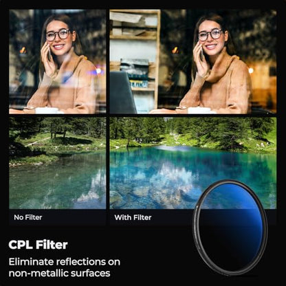 K&F Concept 40.5mm Circular Polarizer Lens Filter Ultra-Slim Optical Glass - size: 40.5mm