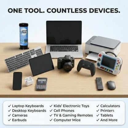 Germ Geek Keyboard & Electronics Cleaning Kit | Patented Precision Brush | Multi-Purpose Tool for Laptop Phone & AirPods | USA-Made, Eco-Friendly & Safe Computer Cleaner - size: 1