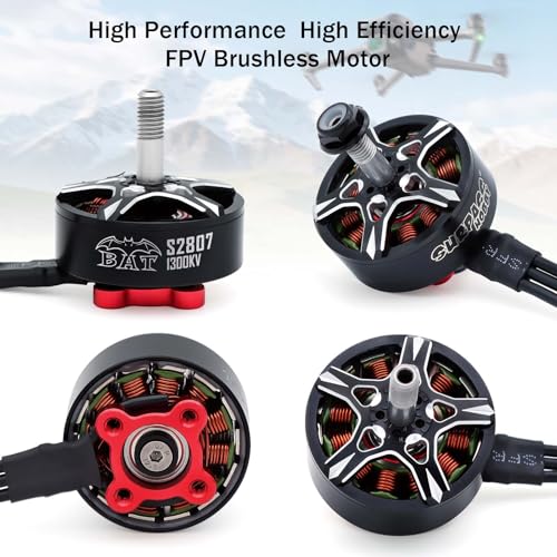 Surpass Hobby S2807 Outrunner Brushless Motor 6S 1300KV Drone Motor for 6-7inch Long Range FPV Racing Drone Freestyle FPV Drone Quadcopter (1300KV 1Pcs) - size: 1300kv-1pack