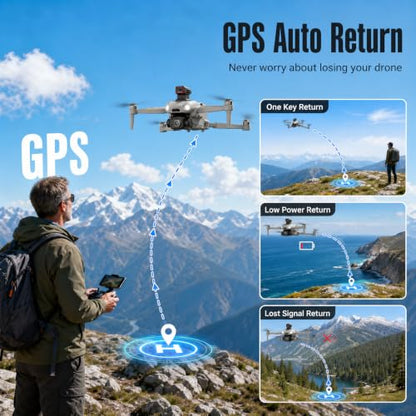M24 MAX Drones with 8K Camera for Adults, Drone with 4.5 inch Touchscreen