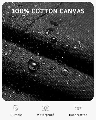 Syntus Chef Apron for Men Women with Pockets, Thick Grilling BBQ Apron - color: Black Canvas