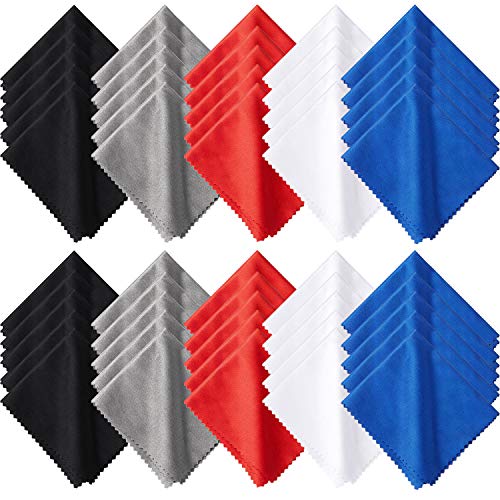 Frienda 50 Pcs Microfiber Glass Cleaning Cloths Lens, Assorted Colors - color: Assorted Colors