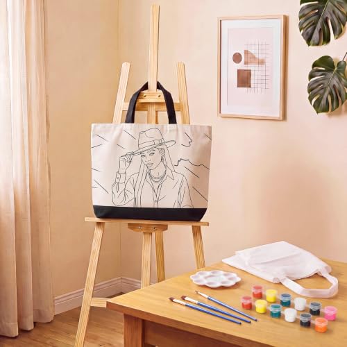 Locmeo 10 Set Paint and Sip Canvas Bags Pre Drawn Kit,Couples - style: Couples