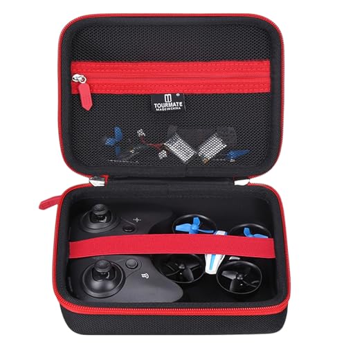 Tourmate Hard Storage Case for Holy Stone HS210 Mini Drone,Travel case for Kids and Beginners RC Nano Quadcopter Indoor Small Helicopter Plane（case only） (Black & Red) - color: Black & Red