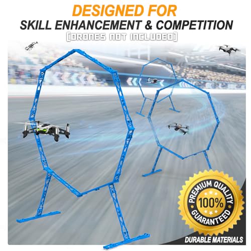 3 Pack Drone Obstacle Course, FPV Racing Drone Loop Gate - color: Blue *3 Pack