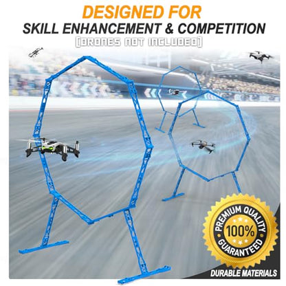 3 Pack Drone Obstacle Course, FPV Racing Drone Loop Gate - color: Blue *3 Pack
