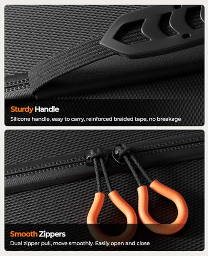COOWPS for Nintendo Switch 2 Case, 2-Pack Screen Protectors, 6 Thumb Grips - color: Black&Orange