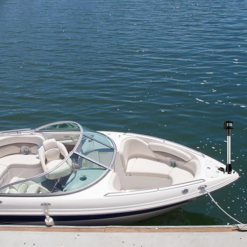 Bow Light LED Boat Navigation Lights Red and Green Bi-Color Lighting Pole Removable Plug in Base 12 Inches