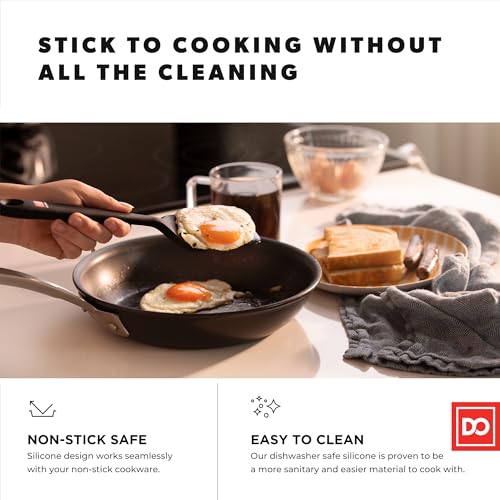 DI ORO Silicone Turner Spatula Set - 600F Heat Resistant, 4-Pc Black - color: Black