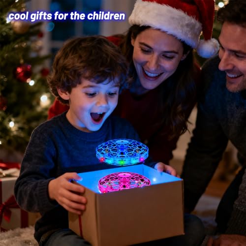 Flying Orb Ball for Kids, Hand Controlled Mini Drone, LED UFO Toy Ages 6-12 - color: Blue