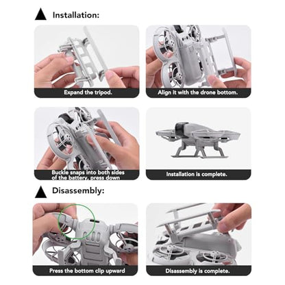 GOWENIC Quick Release Landing Gear for NEO Drone, Lightweight Foldable Leg Extender and Protector, Stable Height Extension for Easy Outdoor Transport