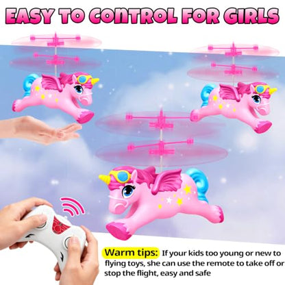 QUANA Rc Helicopter, Flying Unicorn Toys Rc & Hand Control Flying Ball Toy