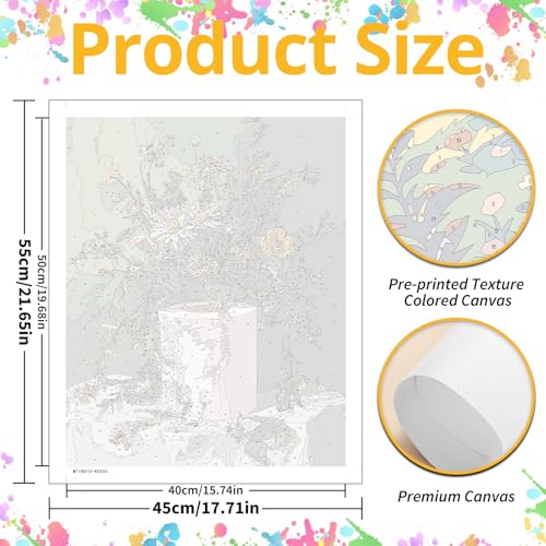 Mandun Bathroom Paint by Numbers Kit for Adults, 16x20 inch - color: Bathroom