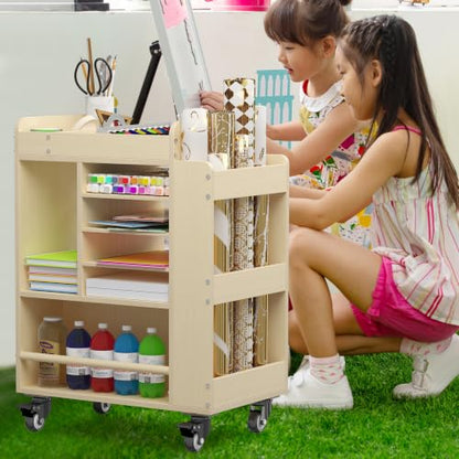 Art Cart Rolling Wood, Arts and Crafts Supply Organizer