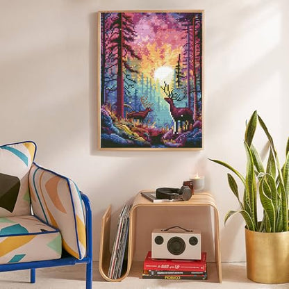 Diamond Art Kits for Adults, Sunset DIY 5D Diamond Painting for Beginners - color: BLKJDP15
