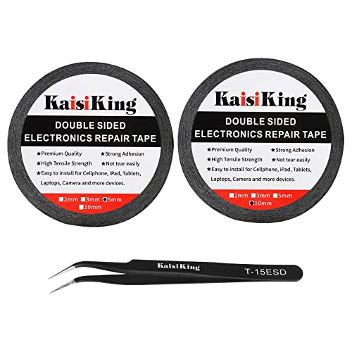 Kaisiking 5mm / 10mm x 50M Double Sided Adhesive Tape LCD Touch Screen Tape - size: 1pc 5mm + 1pc 10mm