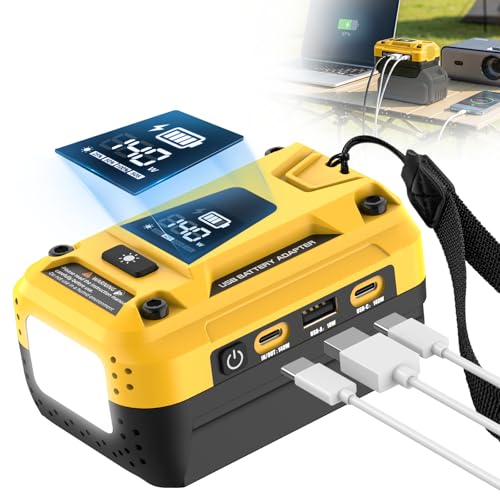 140W USB Battery Charger Compatible with DeWalt 20V Battery - color: Yellow