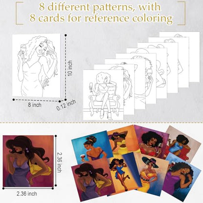 Cholemy 36 Pcs Paint and Sip Kit Gift for Adults 8''x10'',Charming Lady - style: Charming Lady