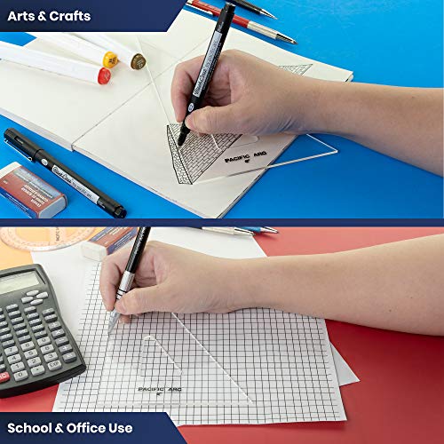 Pacific Arc Drafting Triangle, 12-inch, 30/60/90 Degrees, Clear Acrylic - color: Clear, size: 12-in, 30/60/90 degrees