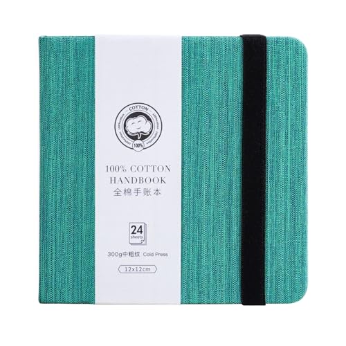 Lightwish Square Watercolor Journal,100% Cotton 24 Sheets Cold Press - color: Deep Green