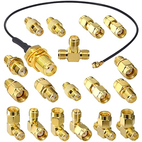 SMA Adapter Kit 18-Type, SMA RP-SMA Antenna Adapter Male Female Set - size: 18-type sma rp-sma