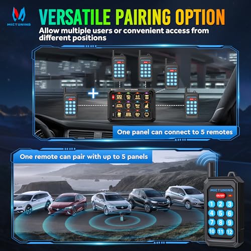 MICTUNING P1Y+ 12 Gang Switch Panel Wireless Remote Control Up to 230FT - color: Remote, size: 12 Gang