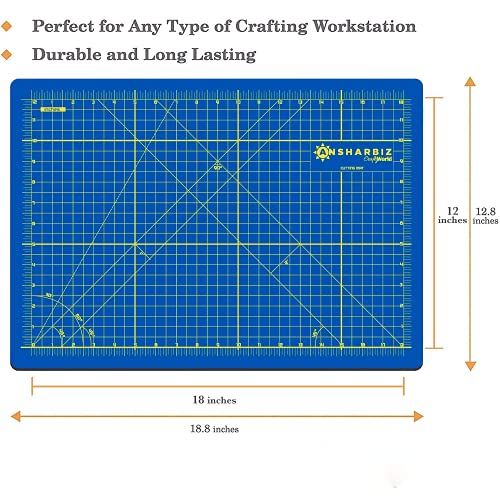 12 x 18 Cutting Mat for Sewing, Self Healing Double Sided Quilting Crafts Mat - Fabric Cutting Mat - Non Slip surface - Rotary Cutting Board - color: Blue, size: A3-12x18