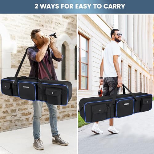 YOREPEK 50.5" Heavy Tripod Carrying Case Bag with 2 Padding Protective Pads - color: 50.5*9.5*9.5