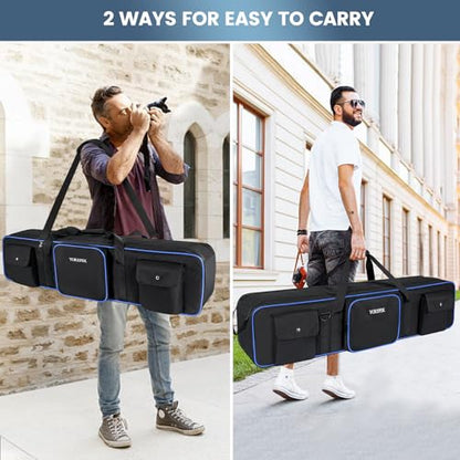 YOREPEK 50.5" Heavy Tripod Carrying Case Bag with 2 Padding Protective Pads - color: 50.5*9.5*9.5