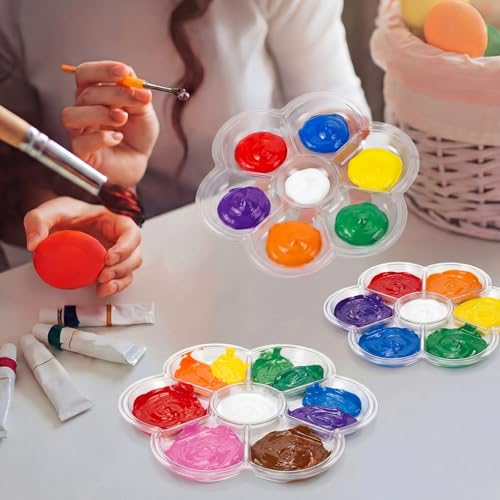 100 Pcs Large Clear Paint Tray Palette, Plum Blossom 7 Square - style: Plum Blossom 7 Square