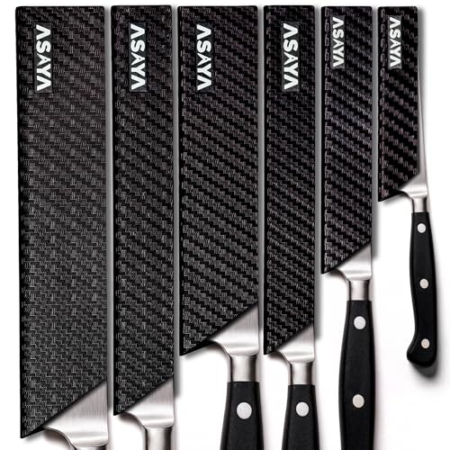 Asaya Professional Chef Knife Edge Guards – 6 Piece Knives Universal Covers - Extra Strength ABS Plastic and Food Safe Kitchen Knife Sheath Covers – Knives Not Included - size: 6Pcs