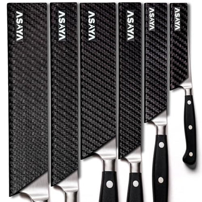 Asaya Professional Chef Knife Edge Guards – 6 Piece Knives Universal Covers - Extra Strength ABS Plastic and Food Safe Kitchen Knife Sheath Covers – Knives Not Included - size: 6Pcs