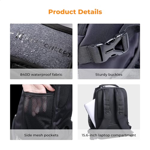 K&F CONCEPT Camera Backpack,25L Large Capacity Camera Bag for Photographers - color: 01-black-grey, size: 25L