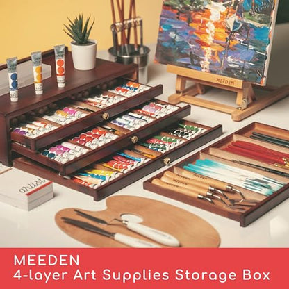 MEEDEN Art Supply Storage Box: 4 Drawers Pencil Organizer Craft Storage - size: 4 Layer Drawers