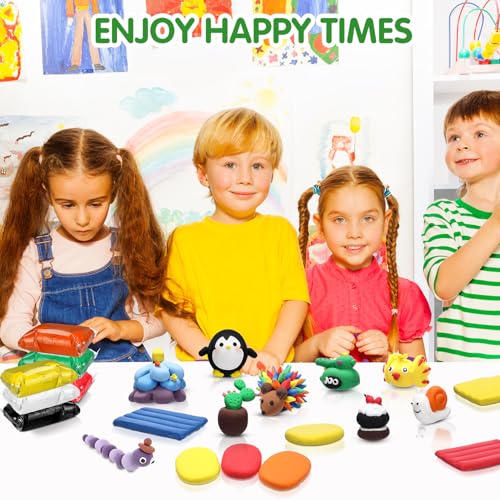 Winnerwhy 144 Pcs Total 76oz Air Dry Clay Soft Non-Toxic, Multicolor - color: Multicolor