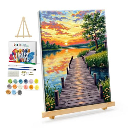 YOYA Framed Paint by Numbers Kit for Adults - Landscape Paint by Number - color: Landscape 033